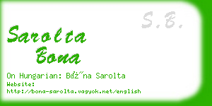 sarolta bona business card